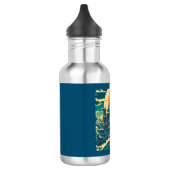 Stadt Atlantis 2 - Holzschnitt Edelstahlflasche (Links)