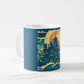 Stadt Atlantis 2 - Holzschnitt Kaffeetasse (Vorderseite Links)