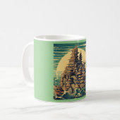 Stadt Atlantis 4 - Holzbau Kaffeetasse (Vorderseite Links)