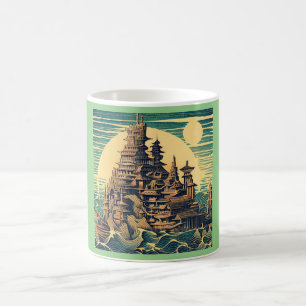 Stadt Atlantis 4 - Holzbau Kaffeetasse