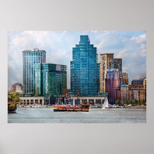Stadt - Baltimore MD - Hafen Ost Poster (Vorne)
