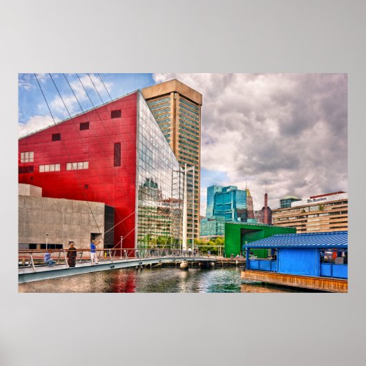 Stadt - Baltimore MD - Hafen - Stadt der Zukunft Poster (Vorne)