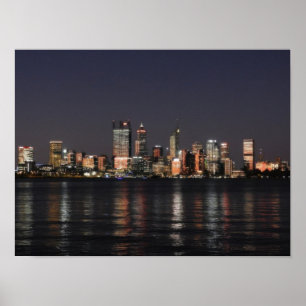 Stadt bei Nacht Poster