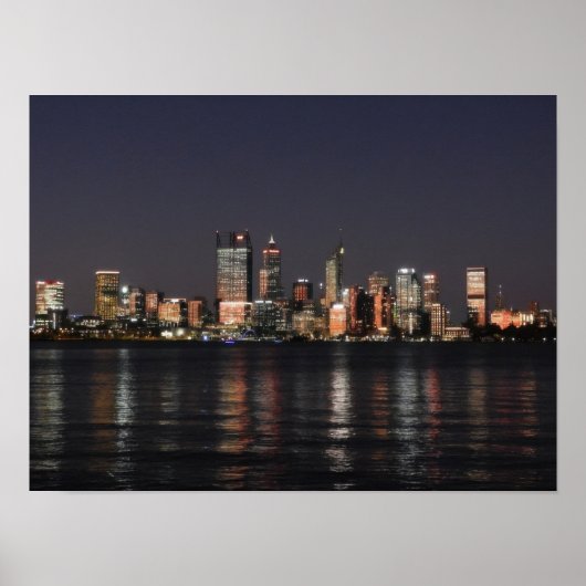 Stadt bei Nacht Poster (Vorne)