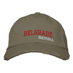 Stadt Belgrad Serbien Bestickte Kappe
