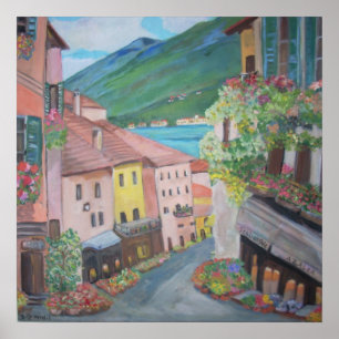 Stadt Bellagio, Italien Poster