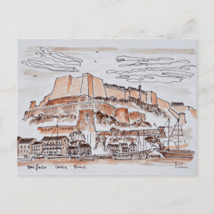 Stadt Bonifacio   Korsika, Frankreich Postkarte