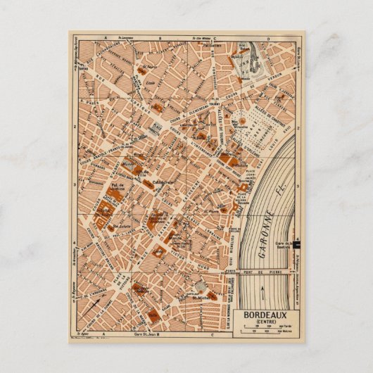 Stadt Bordeaux Vintage Postkarte (Vorderseite)