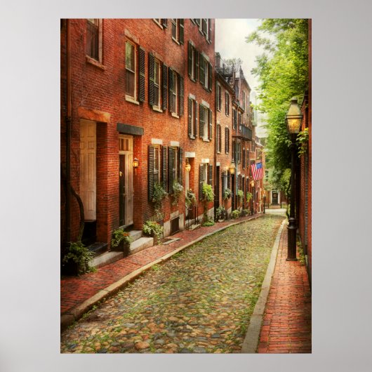 Stadt - Boston MA - Acorn Street Poster (Vorne)