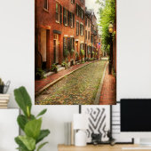 Stadt - Boston MA - Acorn Street Poster (Heimbüro)