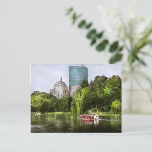 Stadt - Boston Ma - öffentlicher Garten in Boston Postkarte (Stehend Vorderseite)