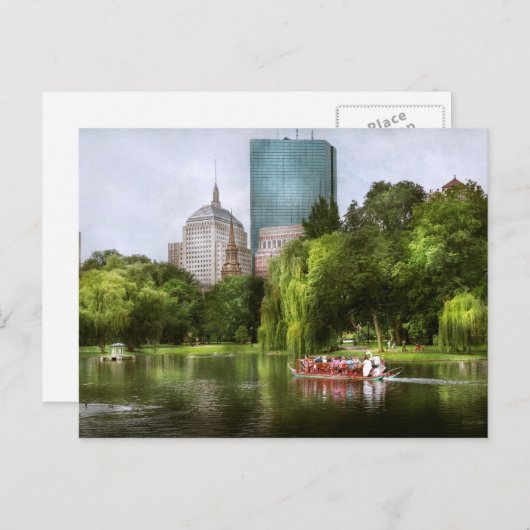 Stadt - Boston Ma - öffentlicher Garten in Boston Postkarte (Vorne/Hinten)