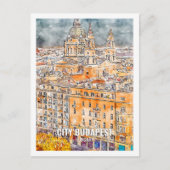 Stadt Budapest Ungarn Reisen Place Wasserfarbe Postkarte (Vorderseite)