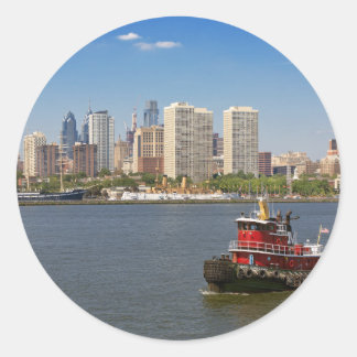 Stadt Camden, NJ - Stadt Philadelphia Runder Aufkleber