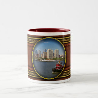 Stadt Camden, NJ - Stadt Philadelphia Zweifarbige Tasse