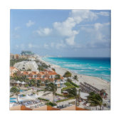 Stadt Cancun am Strand Fliese (Vorderseite)