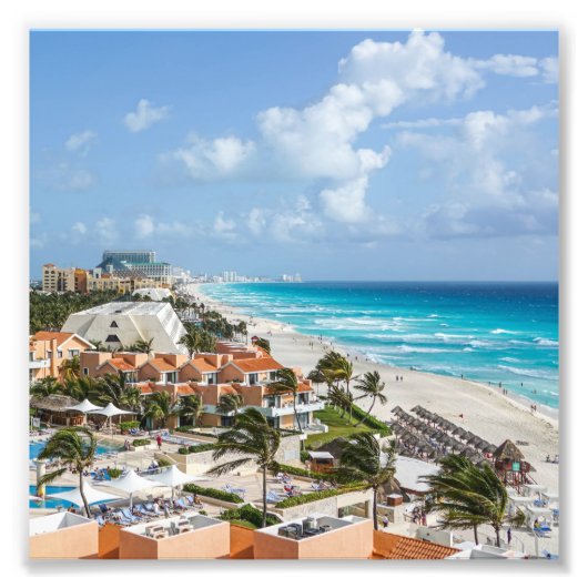 Stadt Cancun am Strand Fotodruck (Vorne)