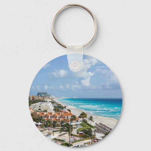 Stadt Cancun am Strand Schlüsselanhänger (Vorderseite)