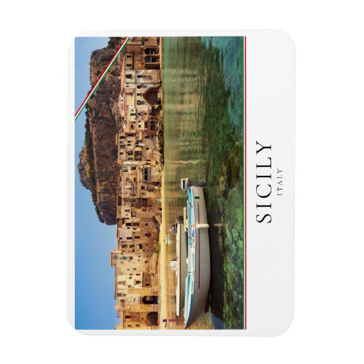 Stadt Cefalu auf Sizilien in Italien Magnet (Vertikal)