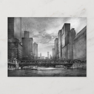 Stadt - Chicago, IL - Blick in die Zukunft BW Postkarte