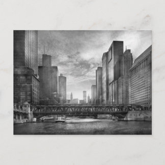 Stadt - Chicago, IL - Blick in die Zukunft BW Postkarte