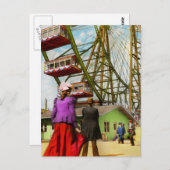 Stadt - Chicago,IL - Das erste Riesenrad 1893 Postkarte (Vorne/Hinten)