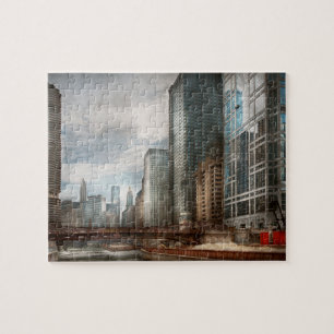 Stadt - Chicago, IL - Gebäude einer neuen Stadt Puzzle