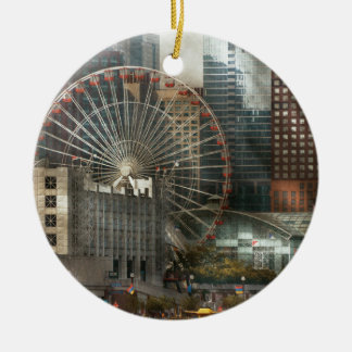 Stadt - Chicago, IL - Luftdruck Keramik Ornament