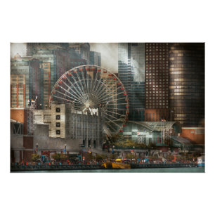 Stadt - Chicago, IL - Luftdruck Poster