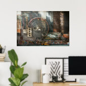 Stadt - Chicago, IL - Luftdruck Poster (Heimbüro)