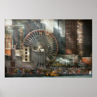 Stadt - Chicago, IL - Luftdruck Poster