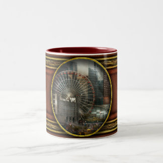Stadt - Chicago, IL - Luftdruck Zweifarbige Tasse