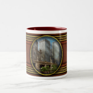 Stadt - Chicago IL - Weiterbestehen eines Vermächt Zweifarbige Tasse