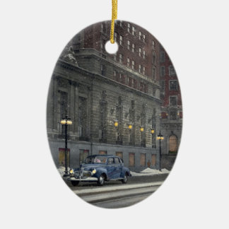 Stadt - Chicago, IL - Wintertime in Chicago 1942 Keramik Ornament