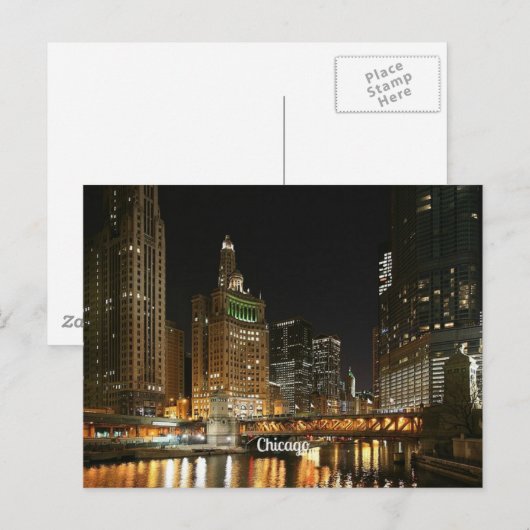 Stadt Chicago Postkarte (Vorne/Hinten)
