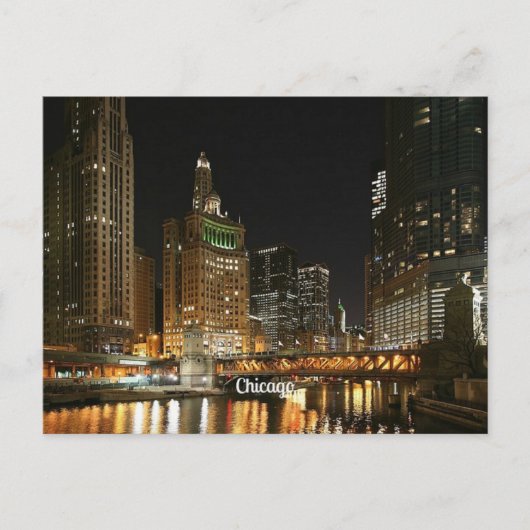 Stadt Chicago Postkarte (Vorderseite)