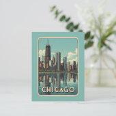 Stadt Chicago Postkarte (Stehend Vorderseite)