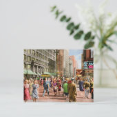 Stadt - Chicago - Shopping Crowds 1940 Postkarte (Stehend Vorderseite)