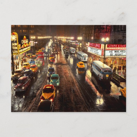 Stadt - Chicago - Sie gingen nachts 1949 Postkarte (Vorderseite)