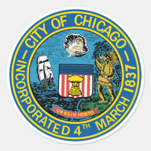 Stadt Chicago Siegel Runder Aufkleber