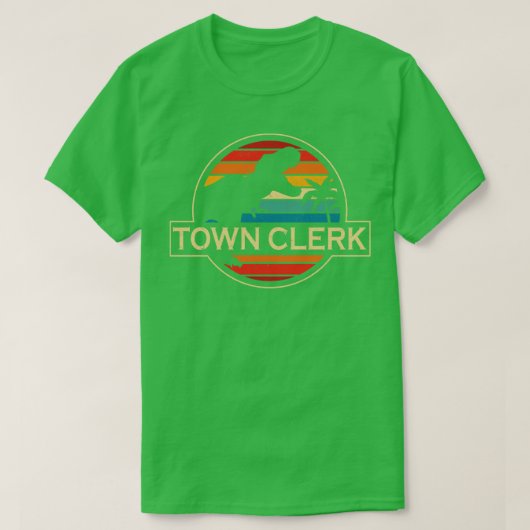 Stadt Clerk Dinosaur T-Shirt (Design vorne)