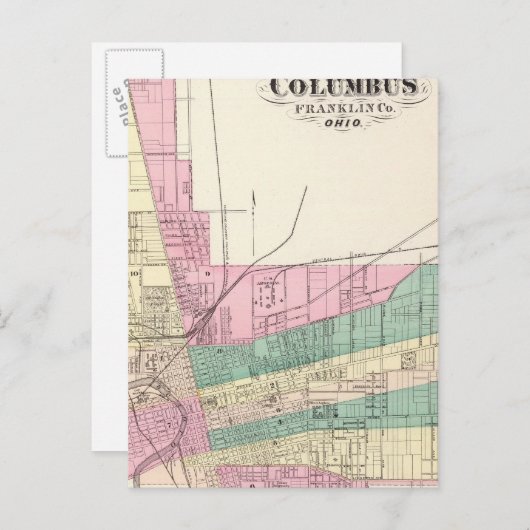 Stadt Columbus, Franklin Landkreis, Ohio Postkarte (Vorne/Hinten)