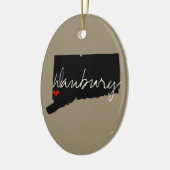 Stadt Connecticut Keramik Ornament (Links)