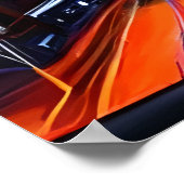 Stadt, Dach und Feuerwerk| AI Art Poster (Ecke)