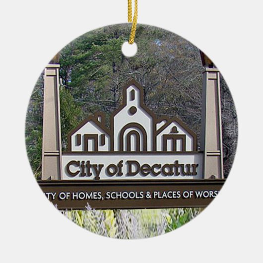 Stadt Decatur Georgien Weihnachtsfeierlichkeiten Keramik Ornament (Vorne)