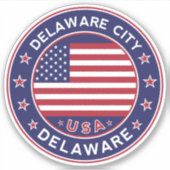 Stadt Delaware Aufkleber (Vorderseite)