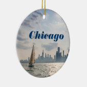 Stadt der Chicago-Weihnachtsverzierungen - Skyline Keramikornament (Rechts)