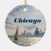 Stadt der Chicago-Weihnachtsverzierungen - Skyline Keramikornament (Vorne)