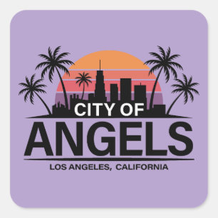 Stadt der Engel, Los Angeles, Kalifornien Quadratischer Aufkleber