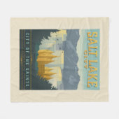 Stadt der Heiligen | Salt Lake City, Utah Fleecedecke (Vorderseite (Horizontal))